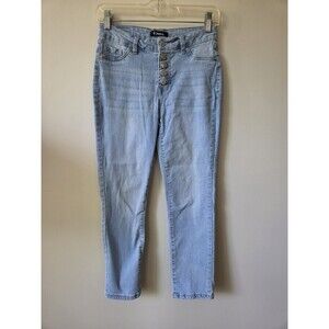 d. Jeans Womens Tapered Light Wash Size 4 Button Fly Mid Rise Casual Clean Girl
